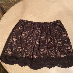 Cream and Black Lace Skirt
